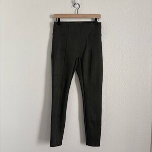 Spanx Women's Size Medium Green Faux Suede Legging Pants